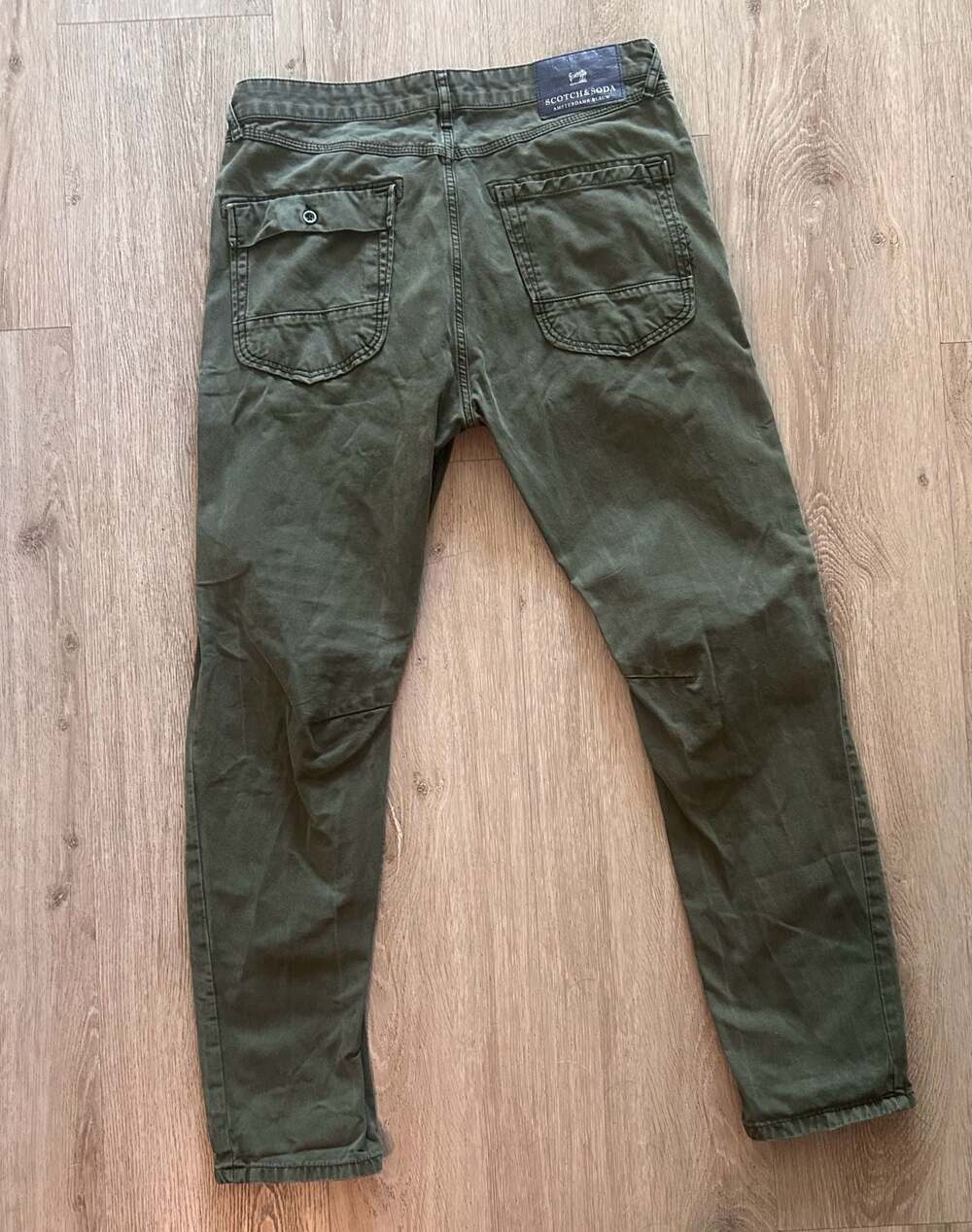Scotch & Soda Amsterdams Blauw Mailer Olive Green Chino Pants W:34 L:32 - Picture 7 of 9